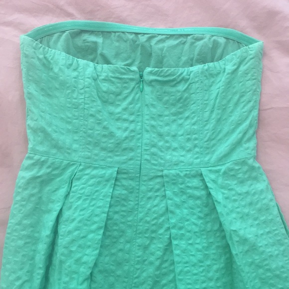J. Crew green strapless cotton dress - Picture 4 of 6